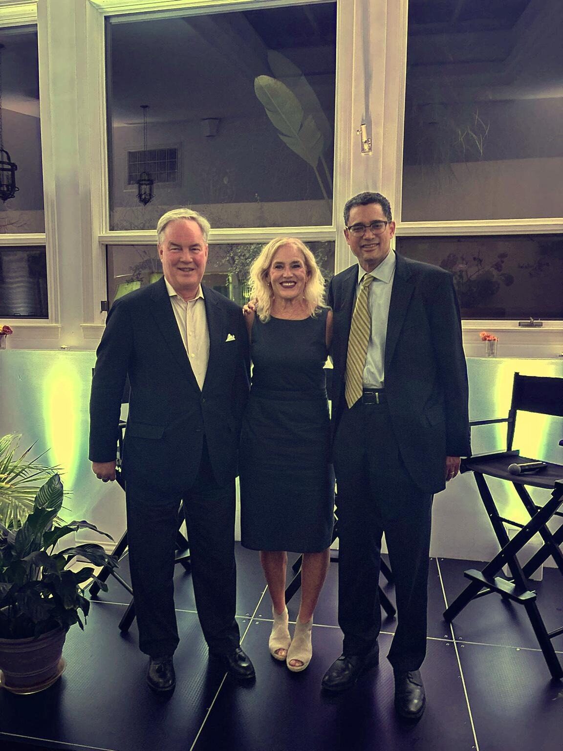 Kat Taylor with Campaign Legal Center speakers (L-R: Trevor Potter, CLC, Kat, Bruce Spiva, CLC)